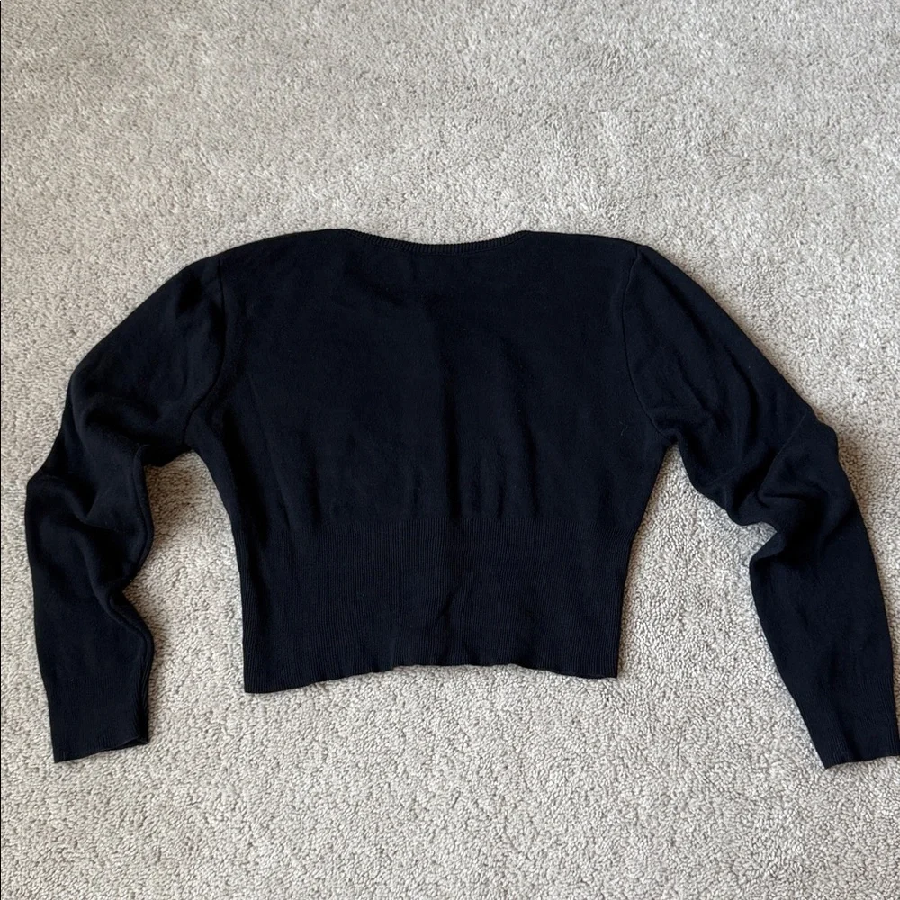 Bonnie Jean Black Cardigan with Button Detail | Size 12 (Girl) | 100% Cotton